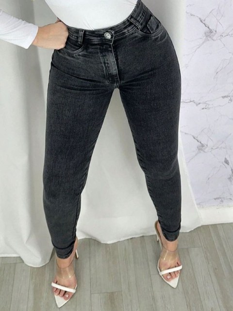 Calça jeans grafie skinny feminina