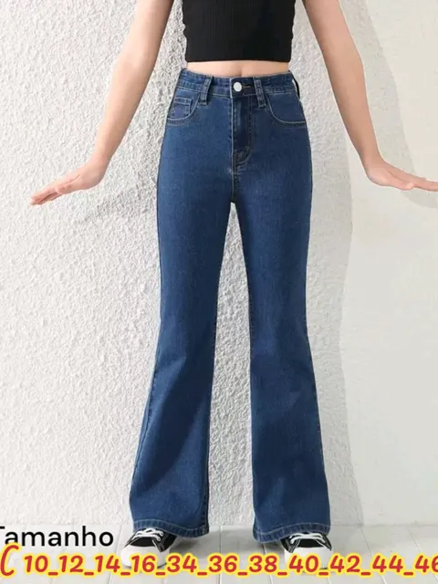 Flare jeans feminina tamanho (10 ao 46)