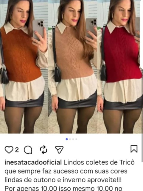 Colete de tricô tamanho unico