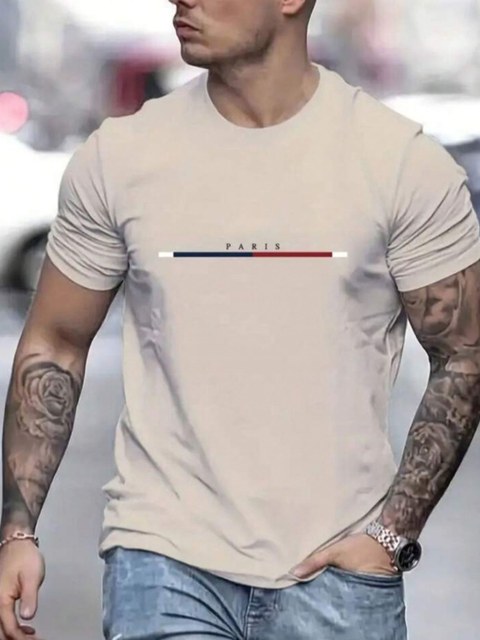 Camiseta masculina algodão escrito polo
