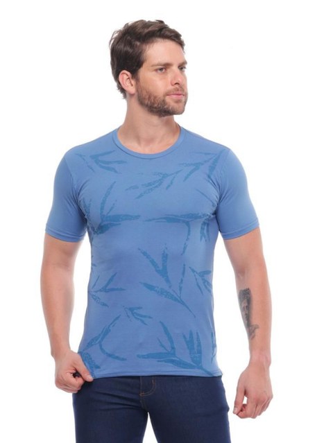 Camiseta Floral Masculina Algodão