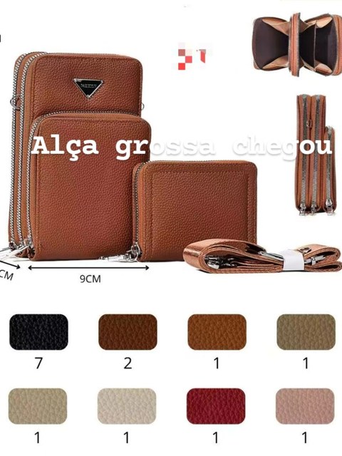 Bolsa para celular com carteira