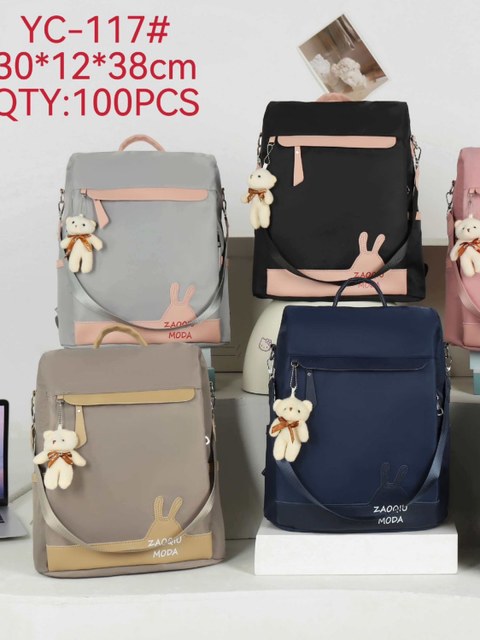 Mochila anti furto impermeável com Urso YC-117#