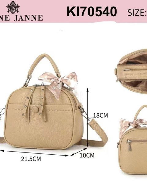 Bolsa transversal com dois zíper de cima e com lenço KI70540