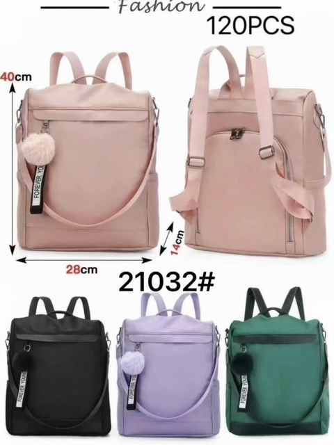 Mochila anti furto impermeável com pompom 21032#