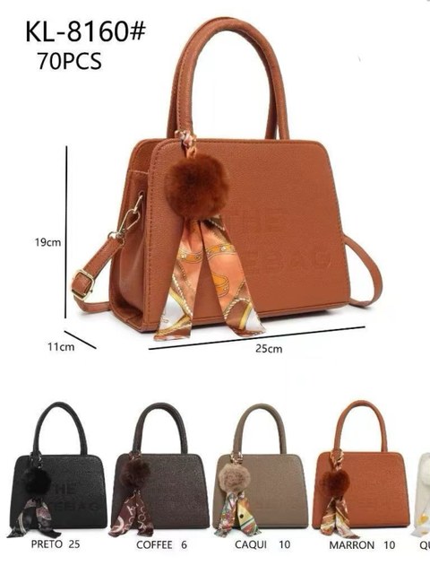 Bolsa média tem divisória por dentro e com lenço KL-8160#