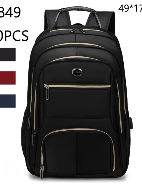 Mochila masculina com cabo de aço e com cabo USB A849