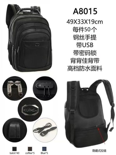 Mochila masculina de courino com cadeado A8015