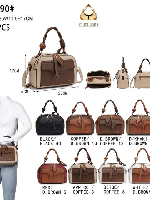 Bolsa média com dois zíper de cima DF190#