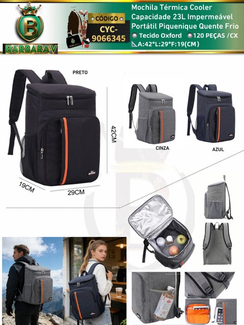 Mochila Térmica Cooler Capacidade 23L(CYC- 9066345)