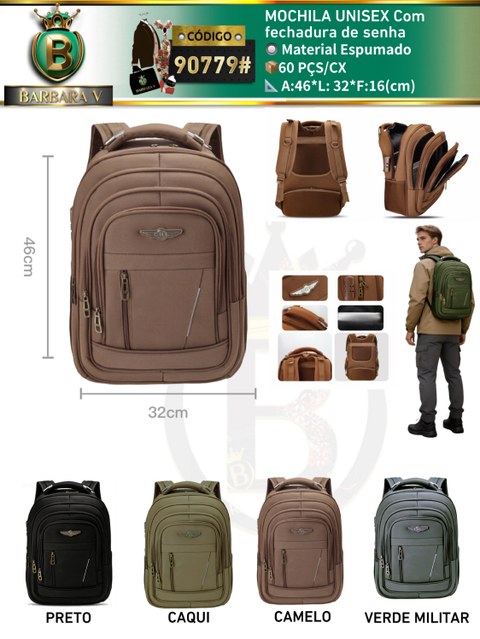 MOCHILA UNISEX Com fechadura de senha(90779#)