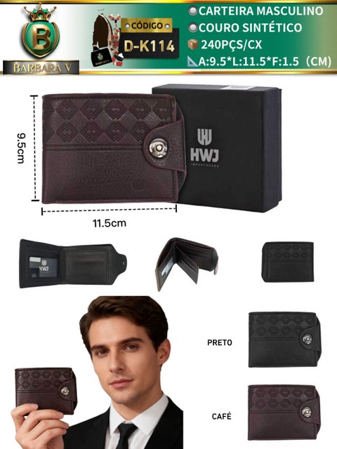 BARBARA V BOLSAS/carteira masculino (D-K114)