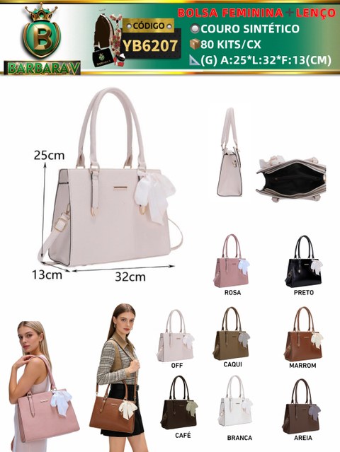 BARBARA V BOLSAS/Bolsa feminina com lenço(YB6207)