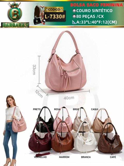 BARBARA V BOLSAS/bolsa saco feminino (L-7330#)
