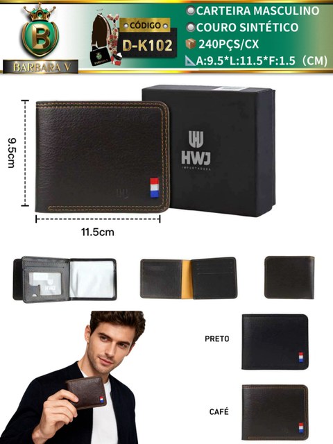 BARBARA V BOLSAS/carteira masculino (D-K102)
