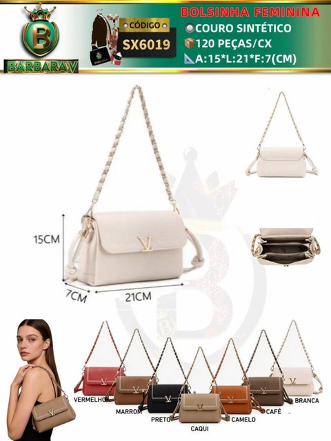 BARBARA V BOLSAS/bolsinha feminina com 2 alças (SX6019)