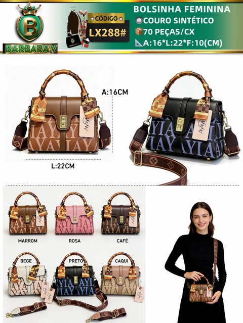 BARBARA V BOLSAS:bolsinha feminina(LX288#)