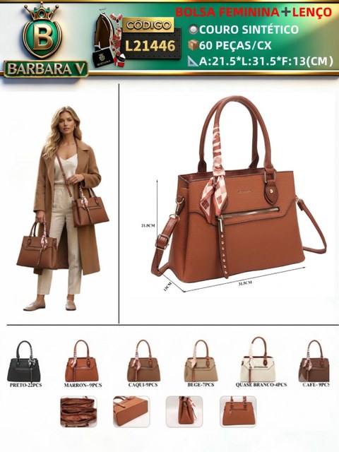 BARBARA V BOLSAS/ Bolsa Feminina Grande  L21446