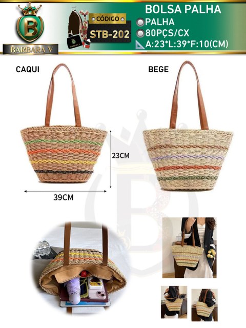 BARBARA V BOLSAS/bolsa palha(STB-202)
