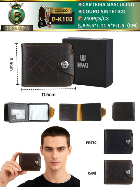 BARBARA V BOLSAS/carteira masculino (D-K100)