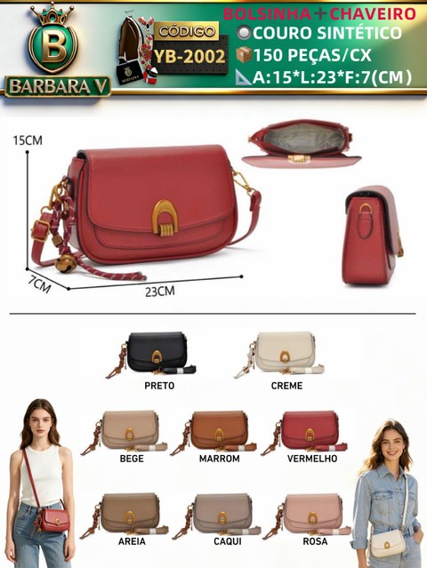 BARBARA B BOLSAS/bolsinha feminina com chaveiro(YB-2002)