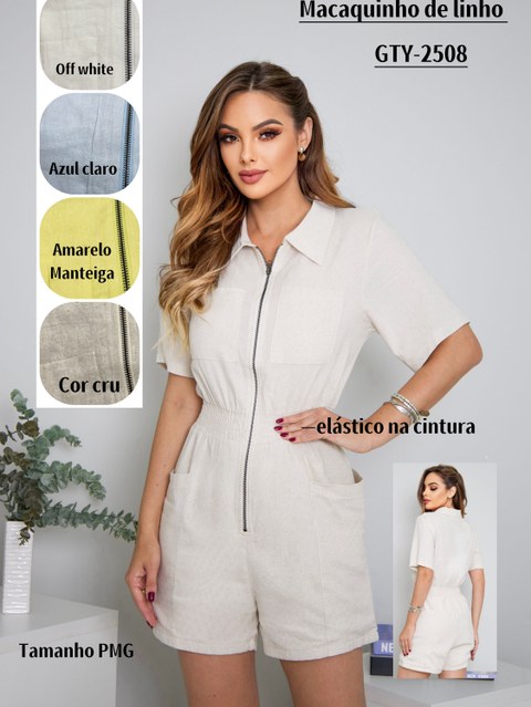 Macaquinho de linho feminino GTD-2508