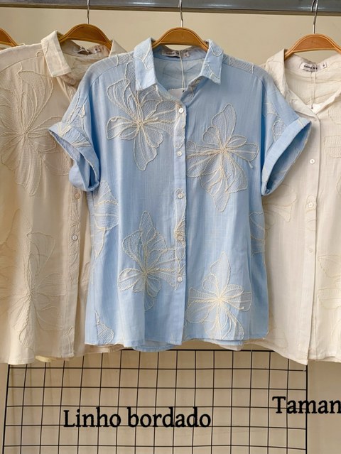 Camisa feminino linho bordado GTX-020