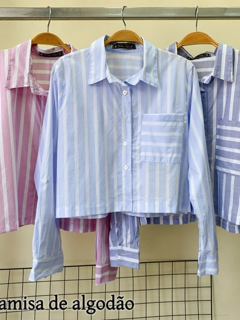 Camisa de algodão listrada