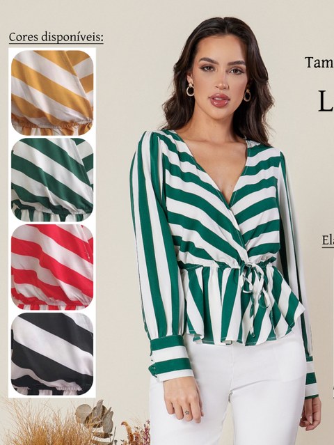 Blusa feminino elásticana cintura L-6610