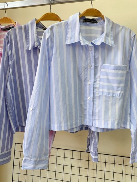 Camisa manga longa curta feminina mimius moda