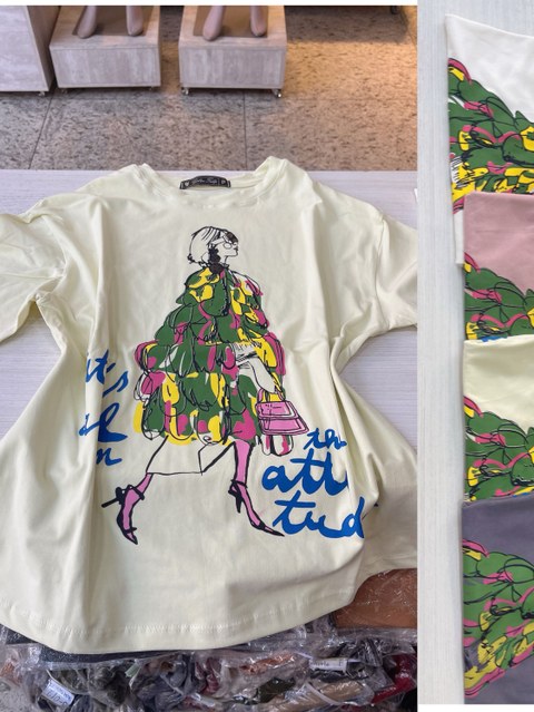 T-shirt blusa manga curta algodão feminina mimius moda