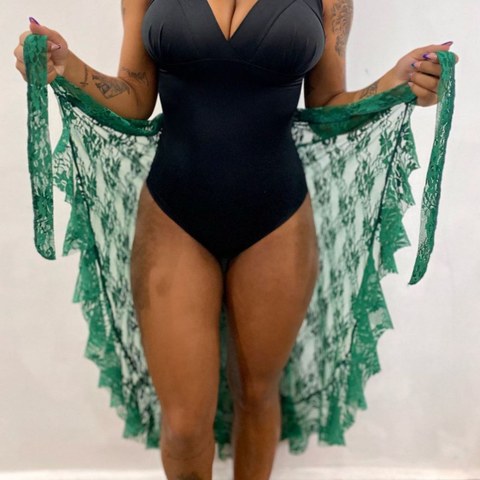 Saída Pareô de Renda Coleção 2023 Verde Bello Bronze