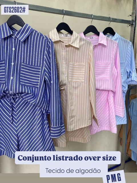 Conjunto camisa e short feminina importado