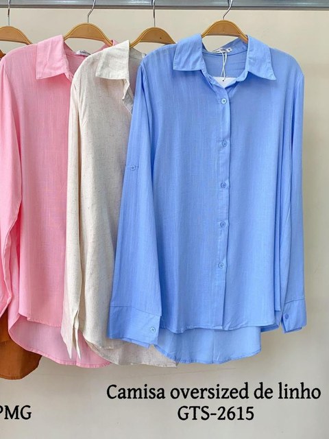 Camisa liso manga longa importado feminina