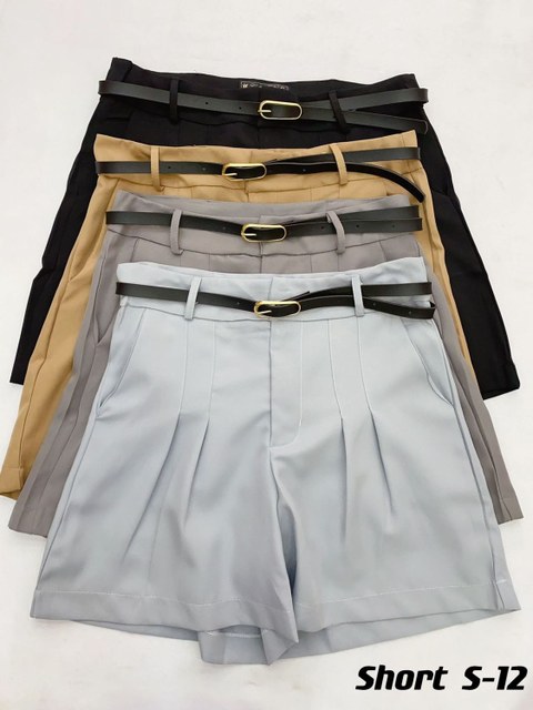 Shorts alfaiataria com cinto feminina