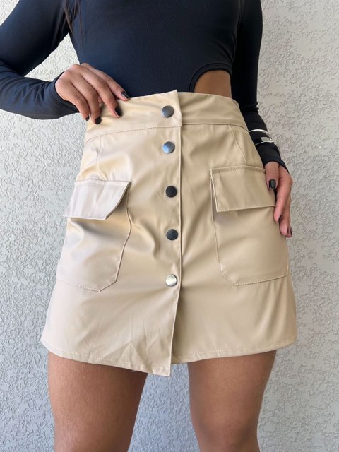 Shorts saia feminina YY2869 ( couro fake)