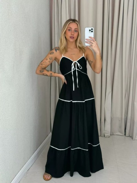 Vestido longo YY2918(linho )