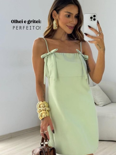 Vestido curto lacinho HY1022(alfaiataria )