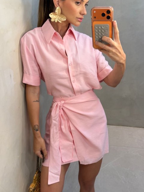 Conjunto feminino camisa + saia YY2948 ( Marrant )