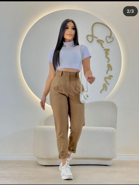 Calça feminina YY2712-3 ( alfaiataria Twill)