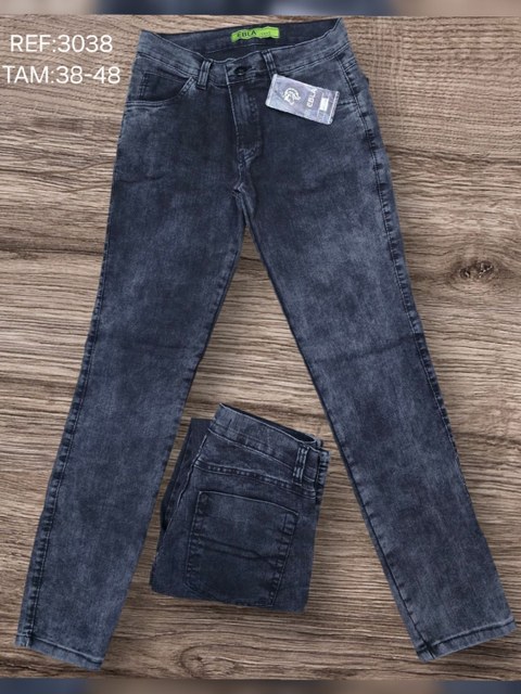 Calça masculina modelo slim em jeans grafite 3038