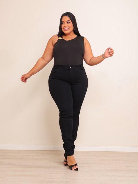 calça skinny jeans feminina plus size