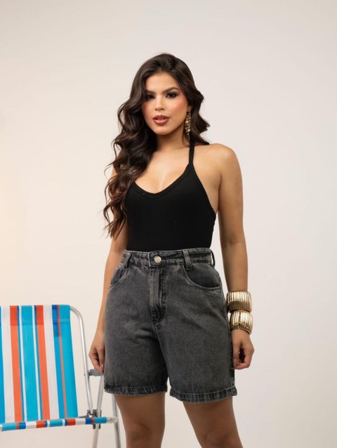 Meia coxa jeans feminina