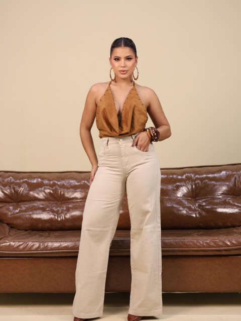 Calça wide leh jeans feminina