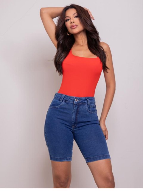Bermuda jeans feminina