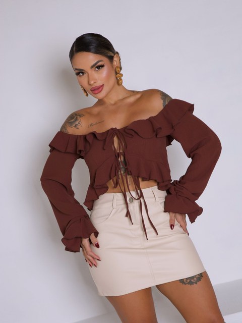 CROPPED MANGA LONGA CHIFFON ASHLY