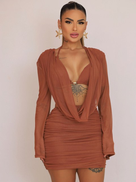 CONJUNTO DE SAIA TULE DAIANY