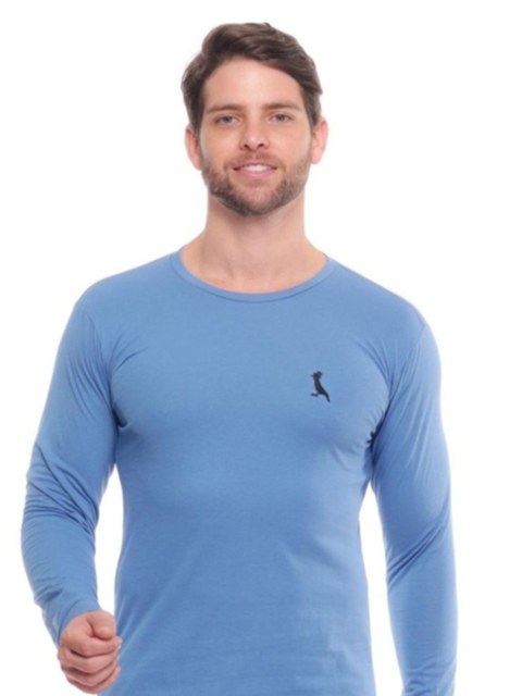 Camiseta Manga Longa Bordada Masculina