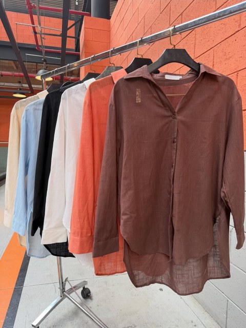 Camisa manga longa de linho #Panpan_fashion