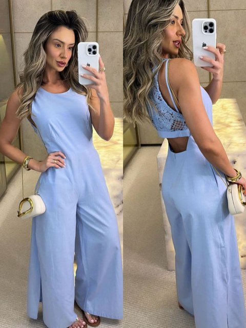 Macacão longo de linho importado